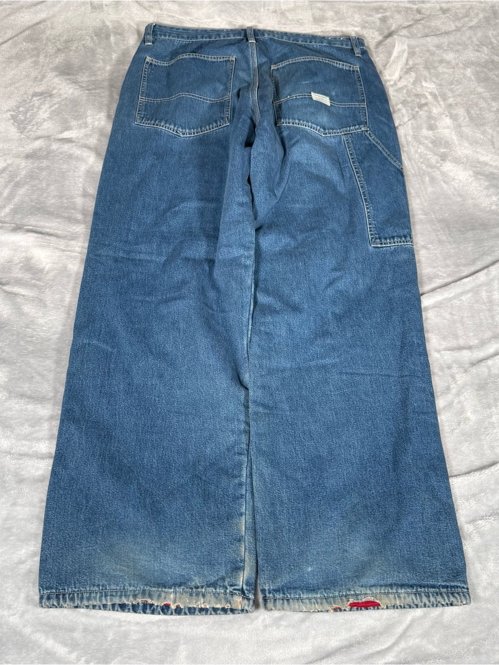 Vintage GAP Mechanic Jeans Mens 34x31 (Measured) Fleece Lined Wide Leg Distress